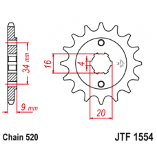 Зірка передня (крок 520)  JTF1554.13