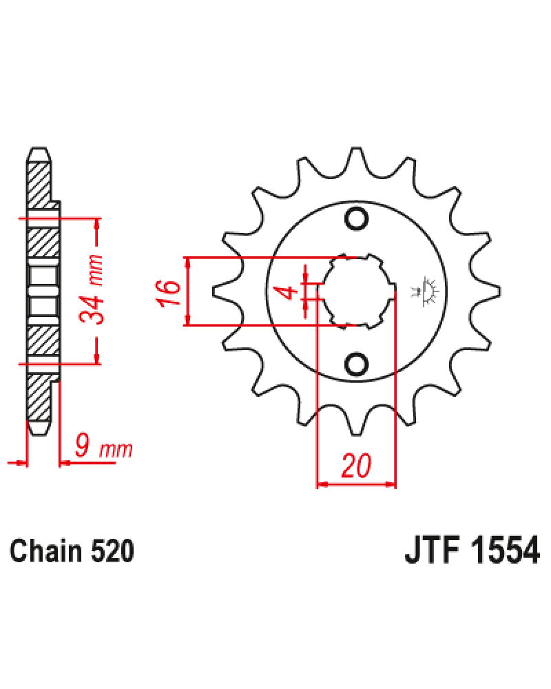 Зірка передня (крок 520) JTF1554.13