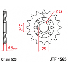 Зірка передня (крок 520)  JTF1565.13SC