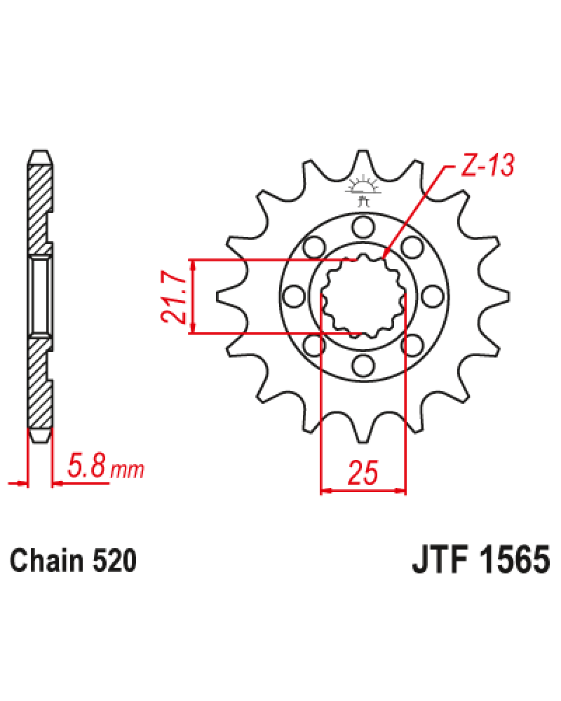 Зірка передня (крок 520) JTF1565.13SC