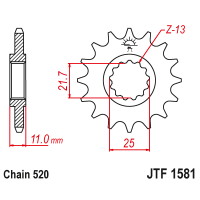 Зірка передня (крок 520) JTF1581.16