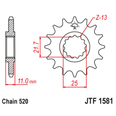 Зірка передня (крок 520)  JTF1581.13