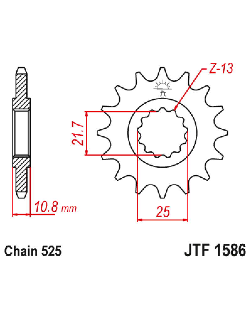 Зірка передня (крок 525) JTF1586.15