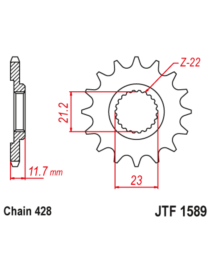 Зірка передня (крок 428) JTF1589.19