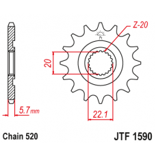 Зірка передня (крок 520) JTF1590.12