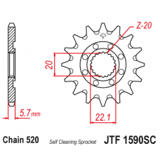 Зірка передня (крок 520) JTF1590.13SC