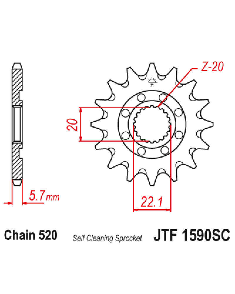 Зірка передня (крок 520) JTF1590.13SC