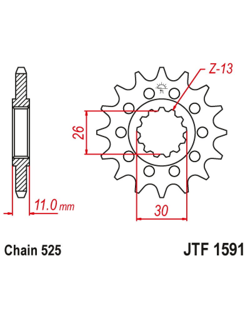 Зірка передня (крок 525) JTF1591.16RB