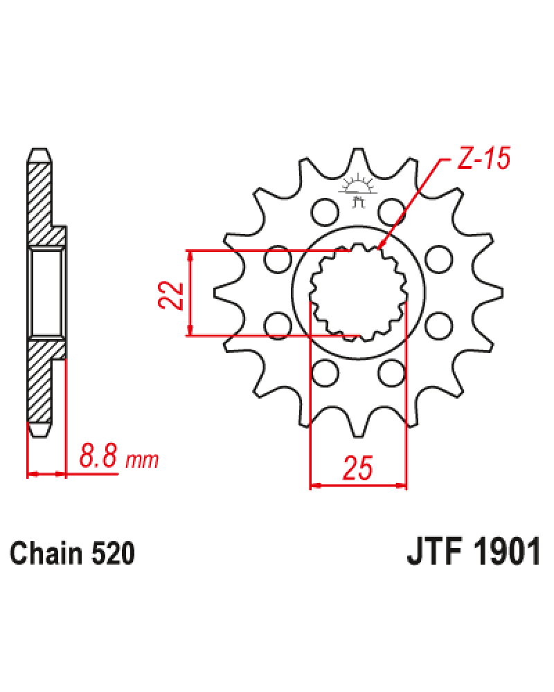 Зірка передня (крок 520) JTF1901.12