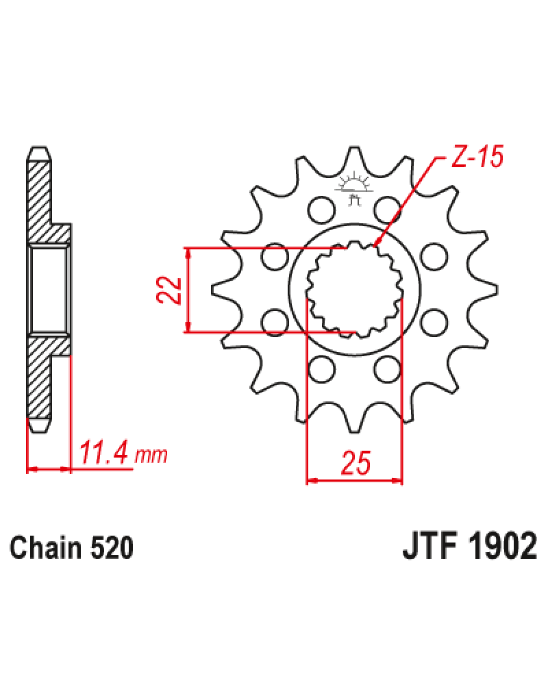 Зірка передня (крок 520) JTF1902.16