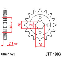 Зірка передня (крок 520)  JTF1903.14