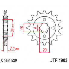 Зірка передня (крок 520)  JTF1903.14