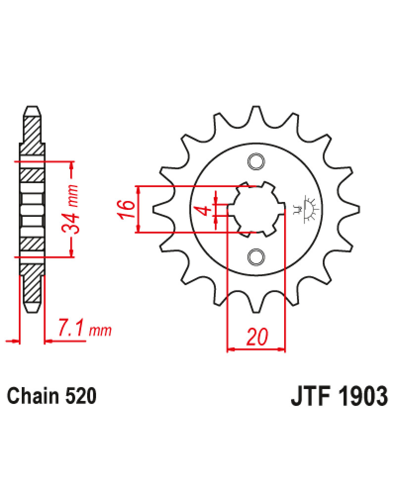 Зірка передня (крок 520) JTF1903.14