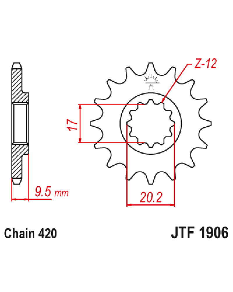 Зірка передня (крок 420) JTF1906.14