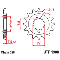 Зірка передня (крок 520) JTF1908.14