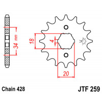 Звездочка передняя (шаг 428)  JTF259.16