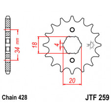 Зірка передня (крок 428)  JTF259.14