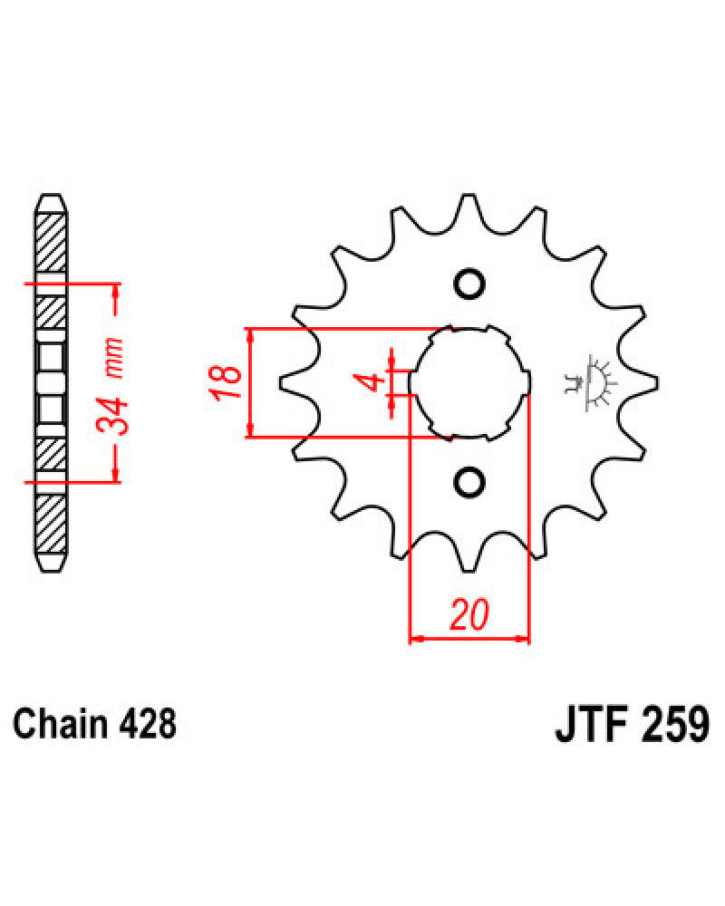 Звездочка передняя (шаг 428) JTF259.16