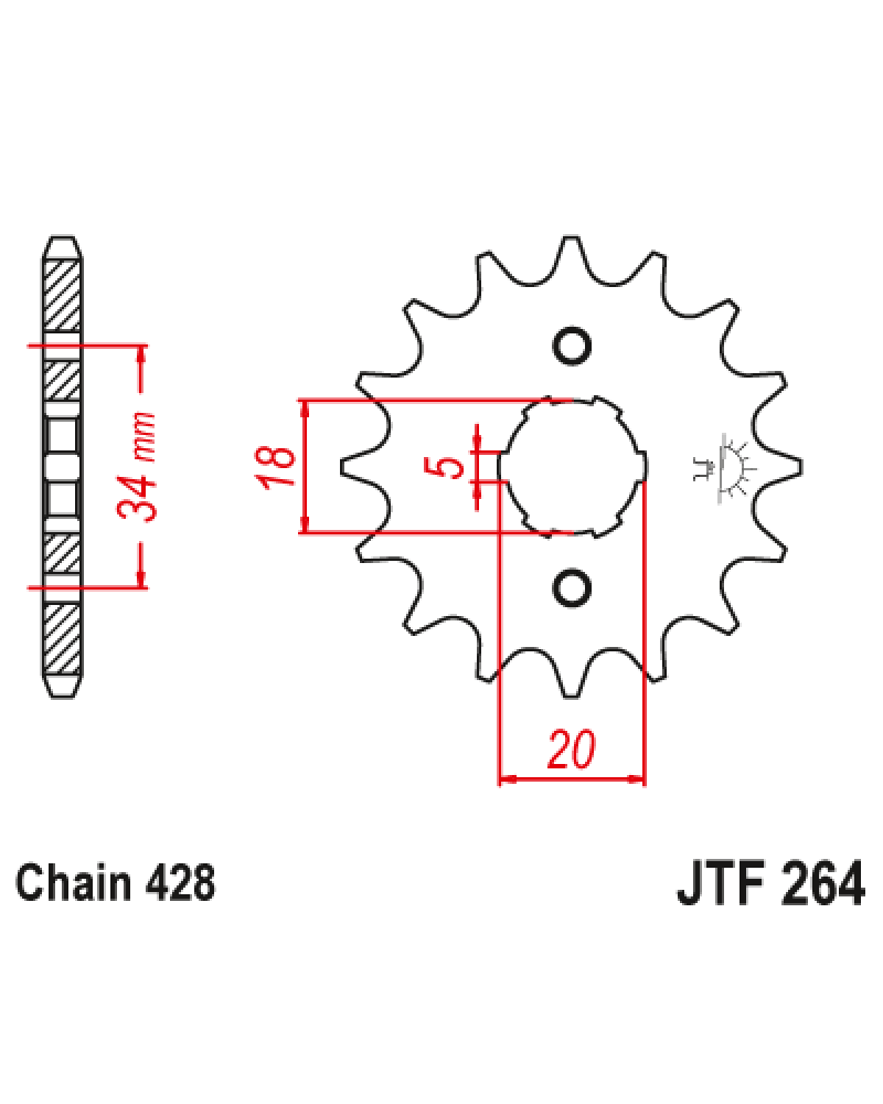 Зірка передня (крок 428) JTF264.17