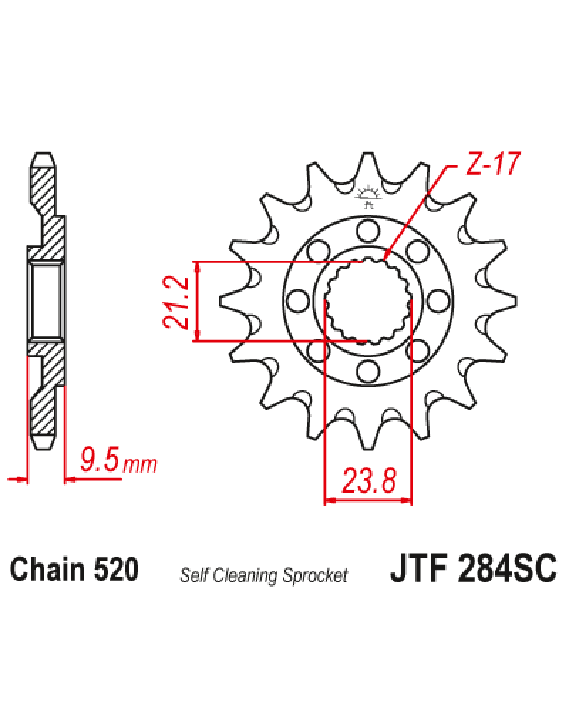 Зірка передня (крок 520) JTF284.13SC