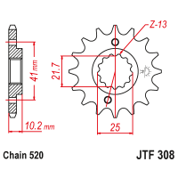 Зірка передня (крок 520) JTF308.14