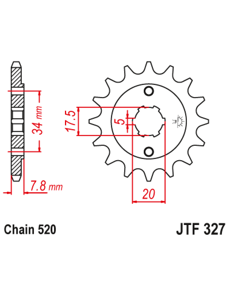 Зірка передня (крок 520) JTF327.13