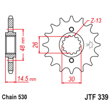 Зірка передня (крок 530) JTF339.16RB