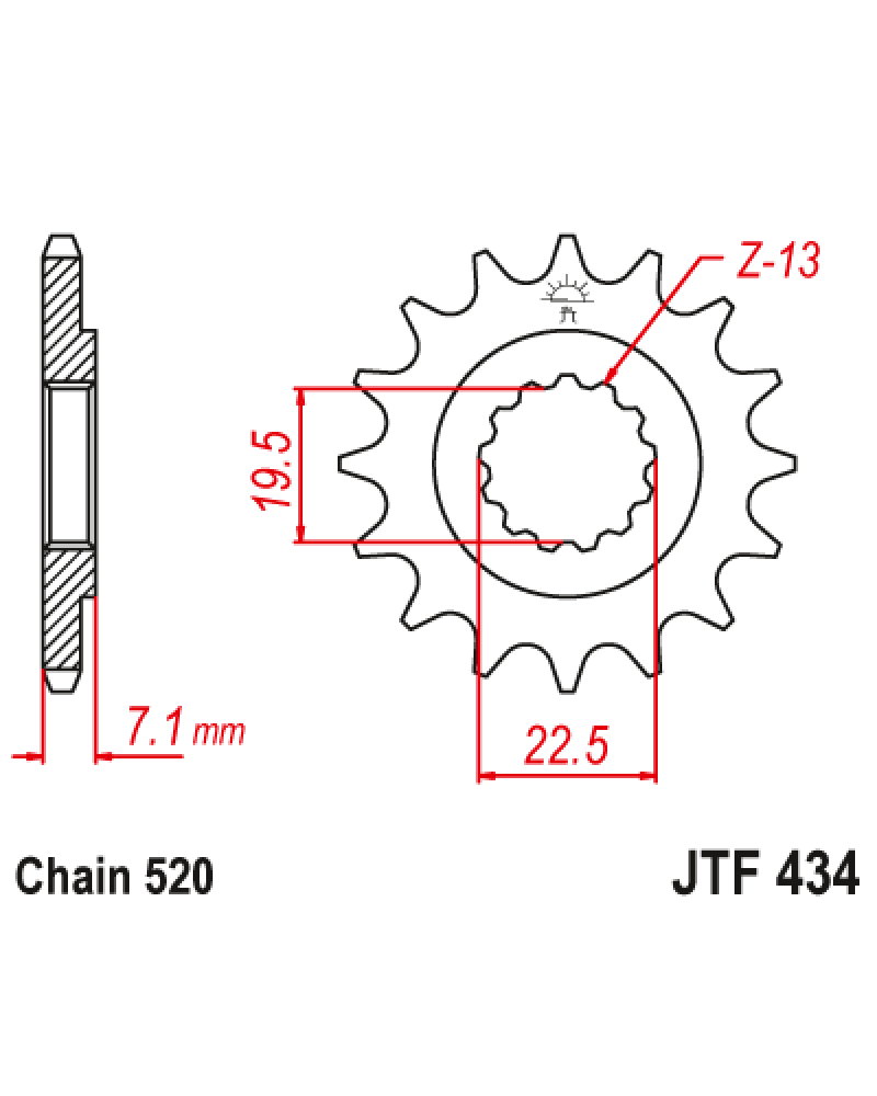 Зірка передня (крок 520) JTF434.15