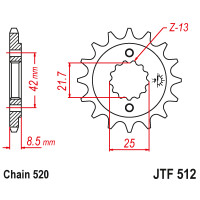 Зірка передня (крок 520)  JTF512.14