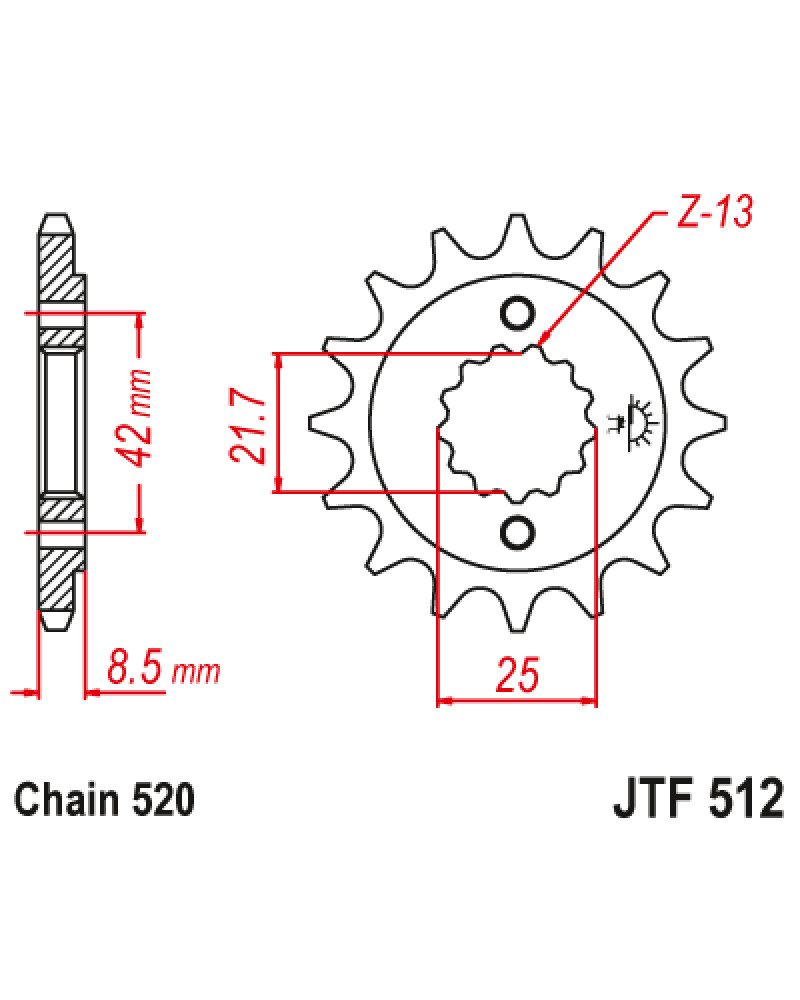 Зірка передня (крок 520) JTF512.14