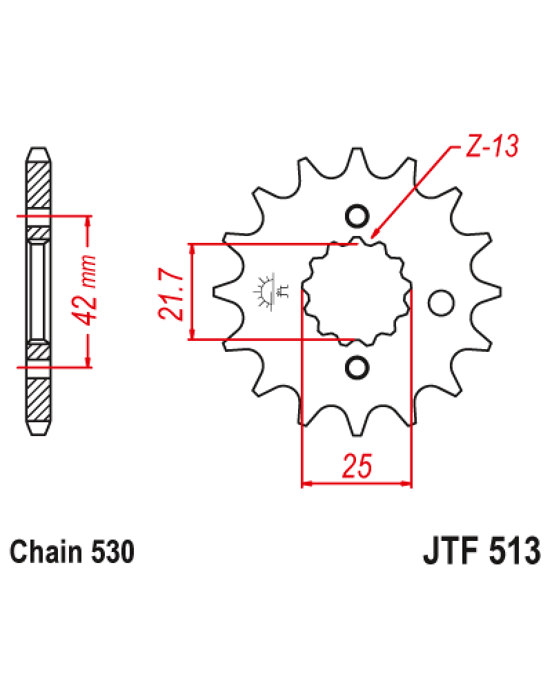 Зірка передня (крок 530) JTF513.17RB