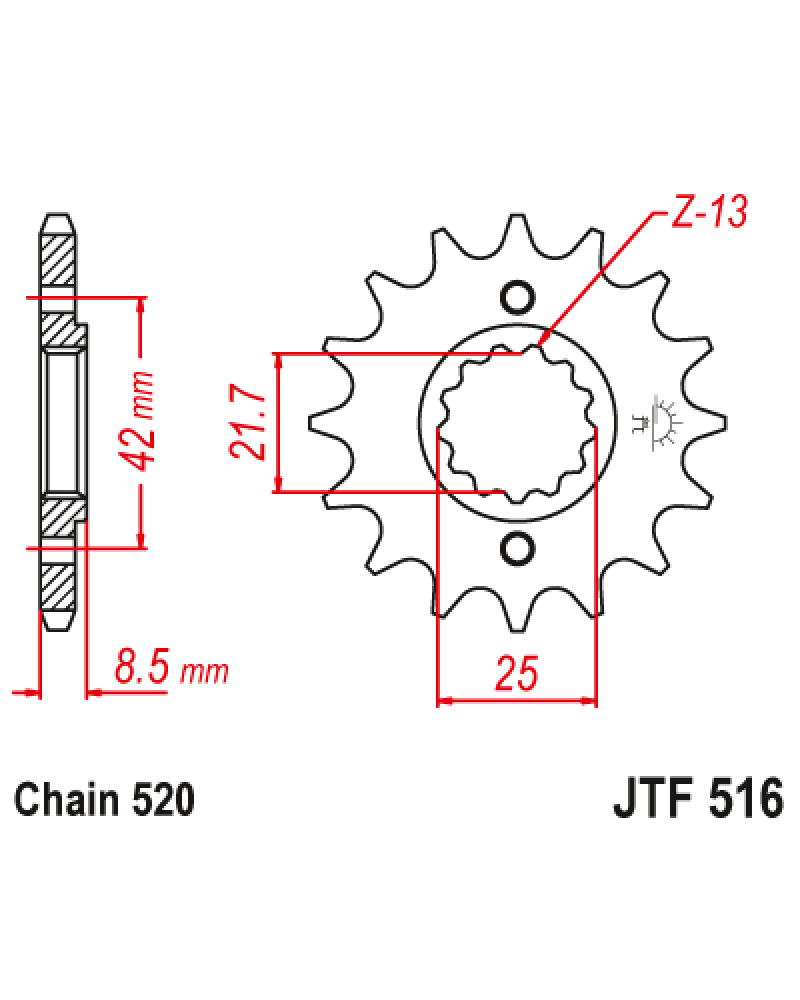 Зірка передня (крок 520) JTF516.16