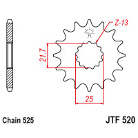  Зірка передня (крок 525)  JTF520.17RB