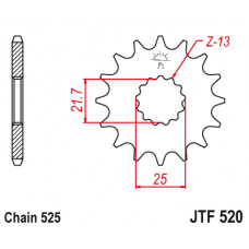 Зірка передня (крок 525)  JTF520.15RB