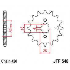 Зірка передня (крок 428)  JTF548.14