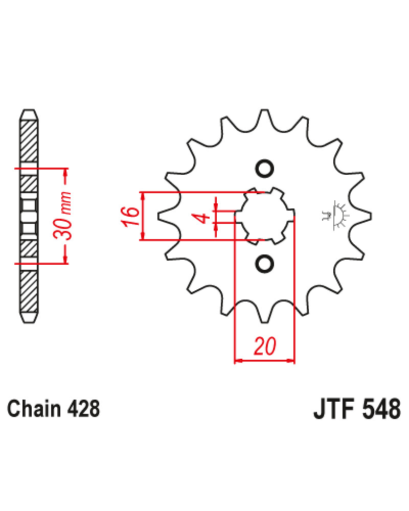 Звездочка передняя (шаг 428) JTF548.14