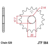 Зірка передня (крок 520) JTF564.12