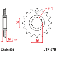 Зірка передня (крок 530) JTF579.17RB
