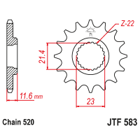 Звездочка передняя (шаг 520) JTF583.14