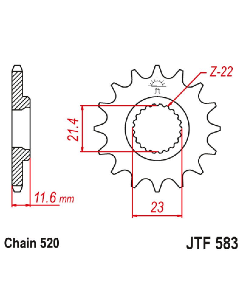 Звездочка передняя (шаг 520) JTF583.14