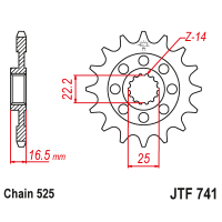 Зірка передня (крок 525) JTF741.15RB