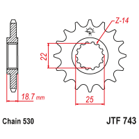  Зірка передня (крок 530) JTF743.15RB