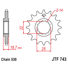  Зірка передня (крок 530) JTF743.15RB