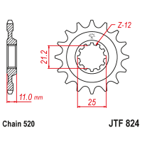 Звездочка передняя (шаг 520) JTF824.15