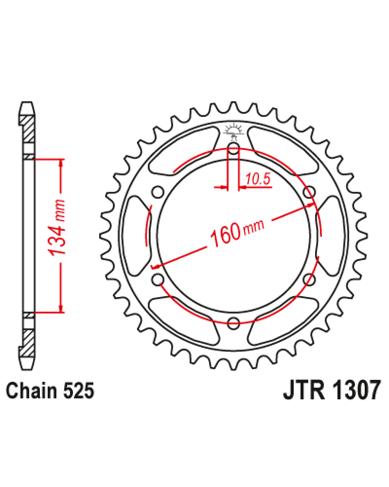 Зірка задня (крок 525) JTR1307.46