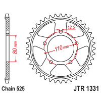 Зірка задня (крок 525) JTR1331.42ZBK