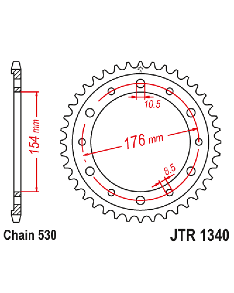 Зірка задня (крок 530) JTR1340.44