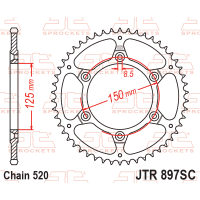 Зірка задня (крок 520) JTR897.40SC