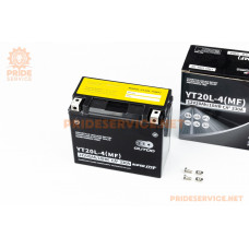Акумулятор 12V20Аh YT20L-4(MF) кислотний (L175*W85*H155мм)