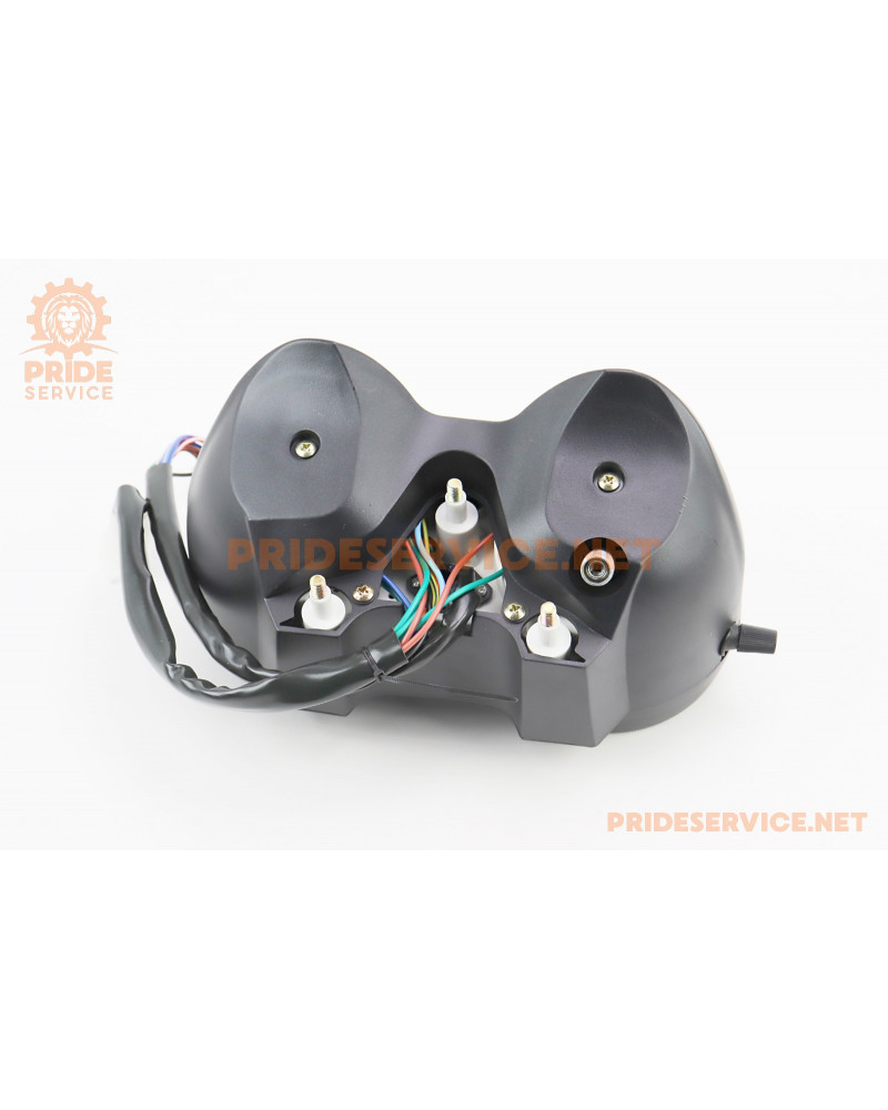 Спідометр "подвійний" 140 км/год тахометр електронний (фішки "мама-тато") (Musstang Alfa New MT125-8F)